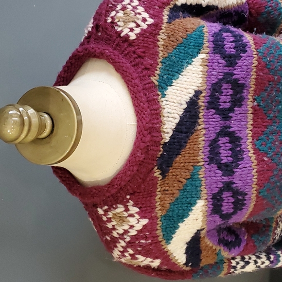 Native American hand made knit sweater size L - Picture 5 of 13